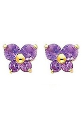 beautiful small gold purple birthstone earrings for babies